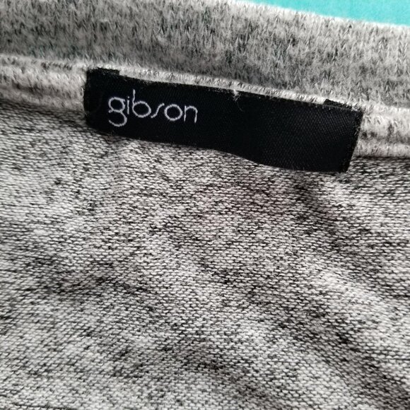Gibson Womens Heather Gray Knit Top With Side Tie Detail Medium - Picture 3 of 4